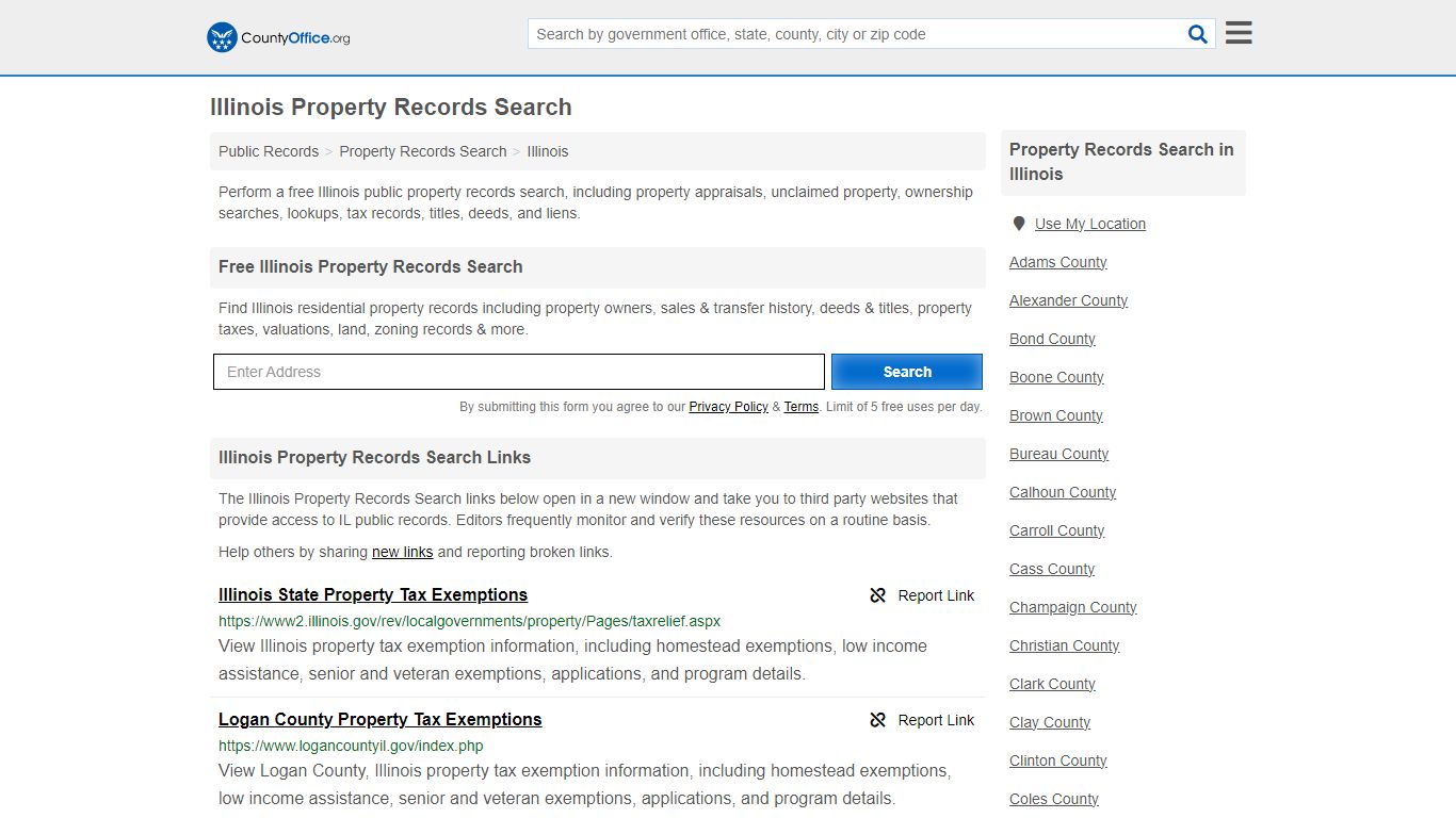 Illinois Property Records Search - County Office